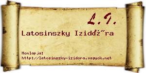 Latosinszky Izidóra névjegykártya